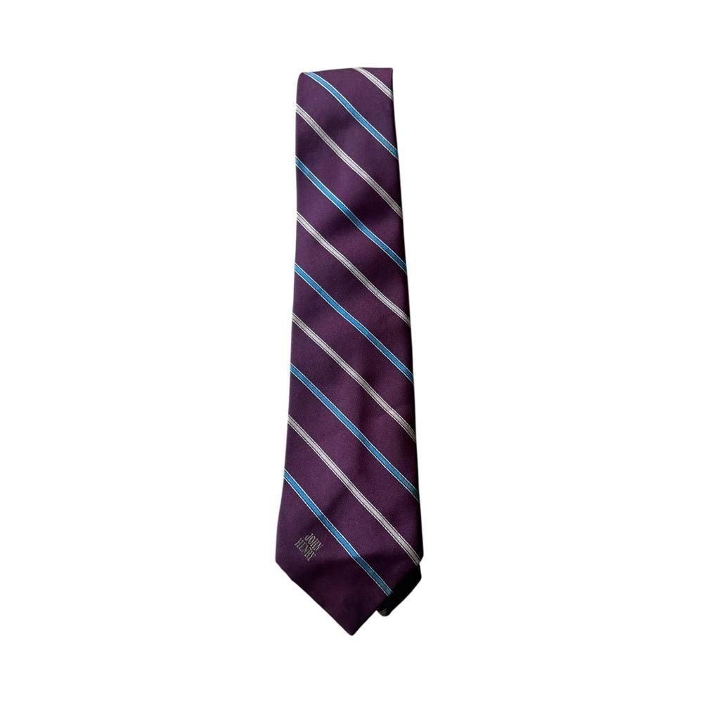 John Henry Burgundy Striped Tie